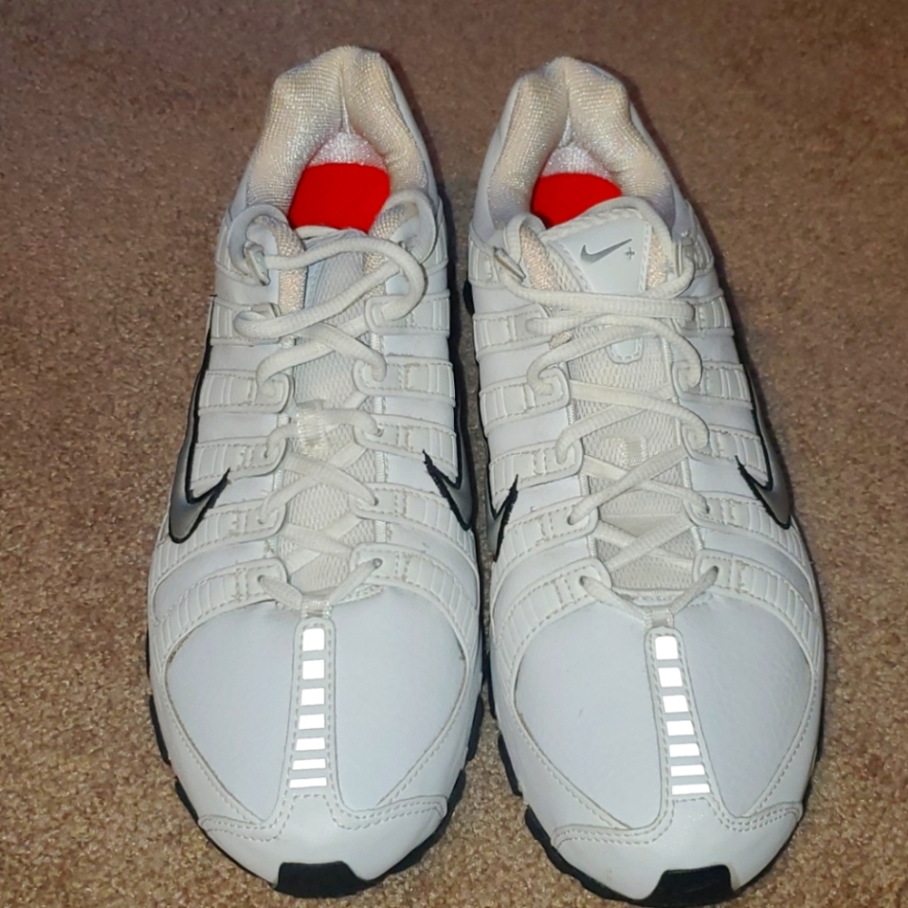 Men's Nike Shocks+, black, white and silver